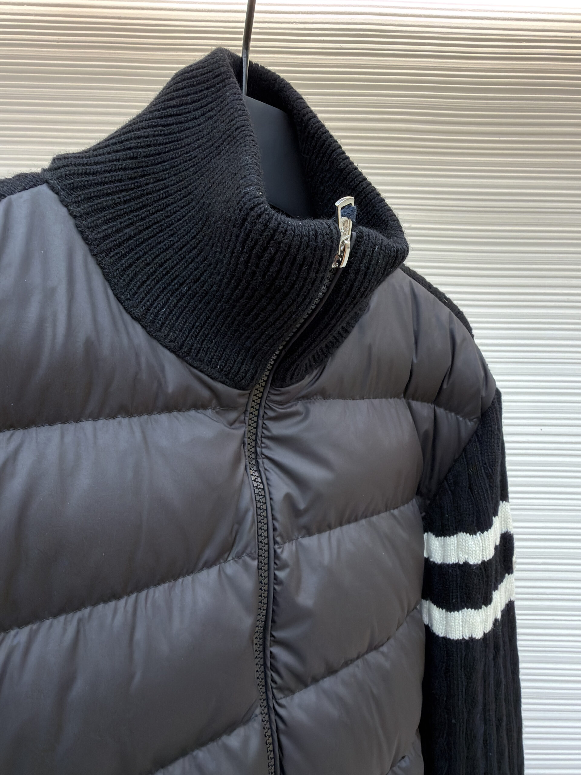 Moncler Black Hybrid Puffer Cardigan - Image 3