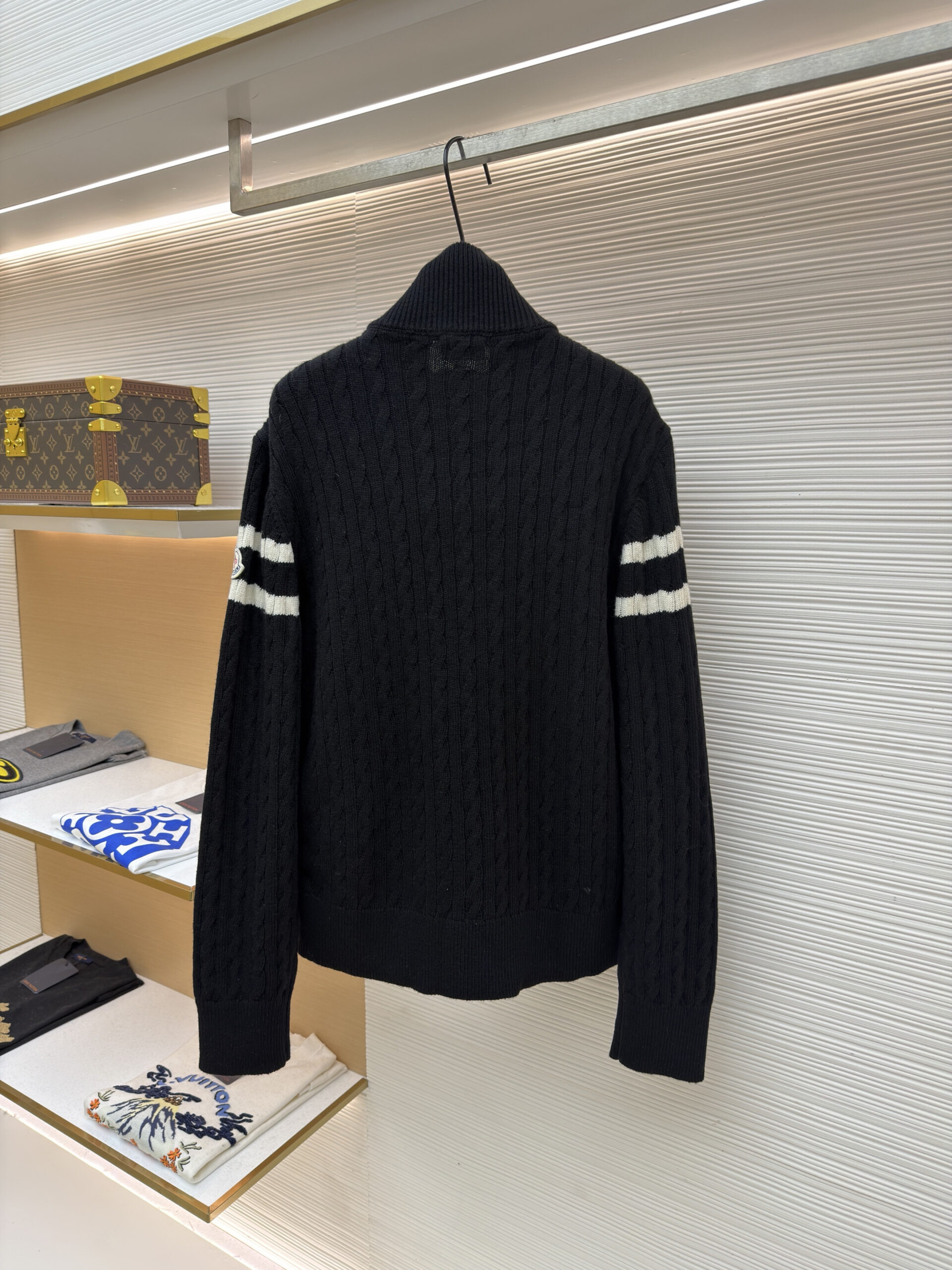 Moncler Black Hybrid Puffer Cardigan - Image 4