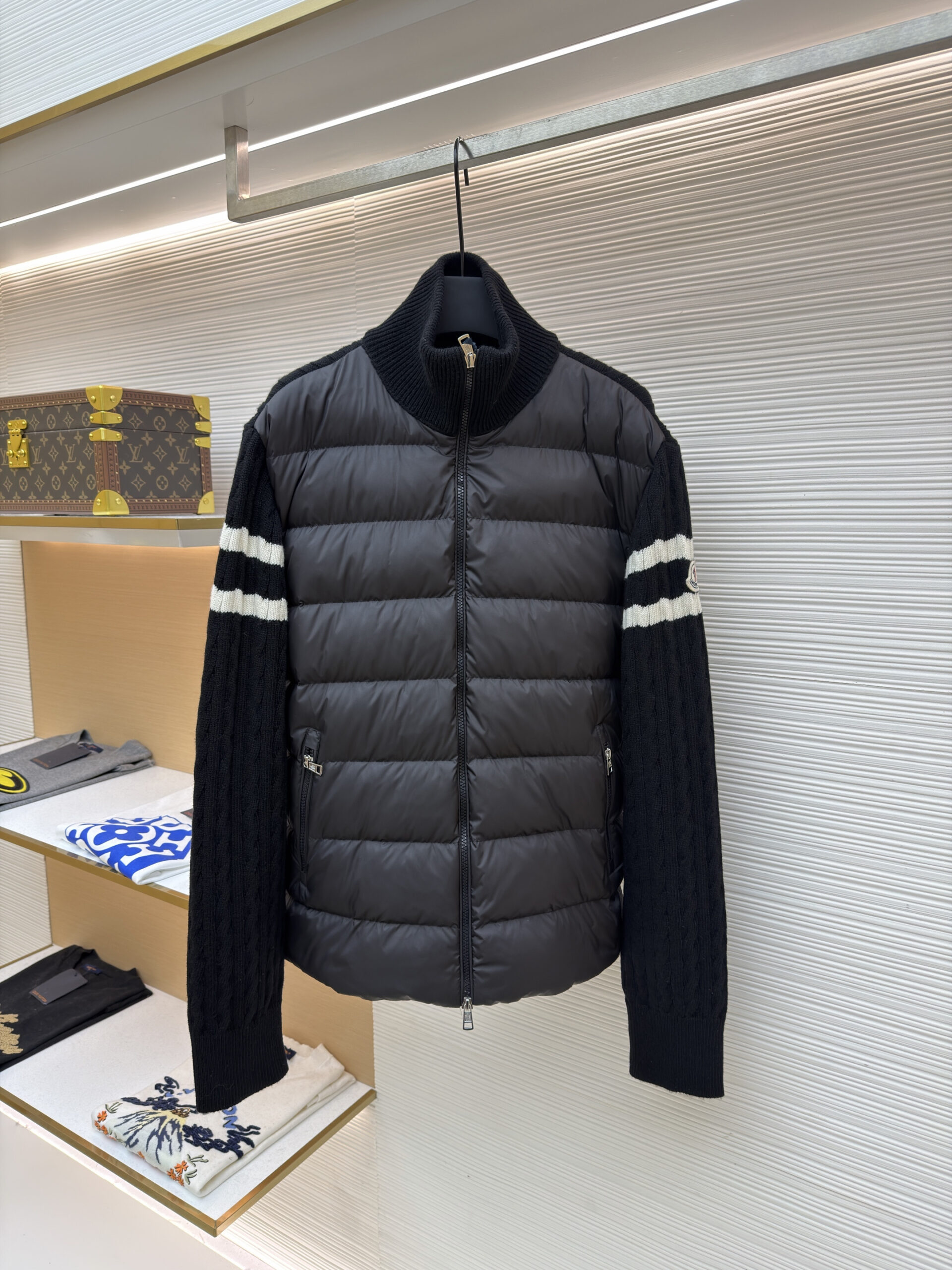 Moncler Black Hybrid Puffer Cardigan
