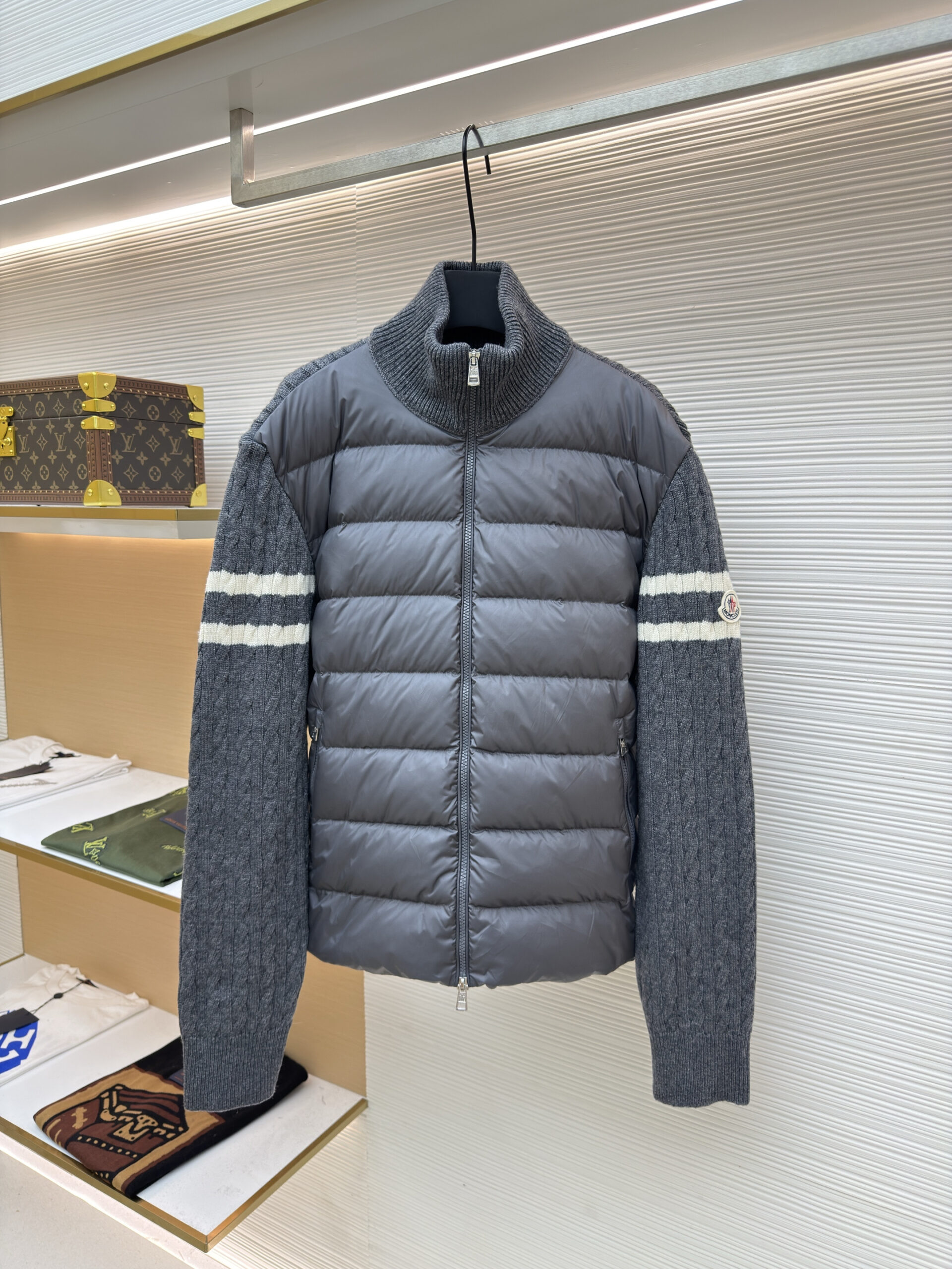 Moncler Black Hybrid Puffer Cardigan - Image 6