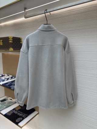 Dior Light Grey Fleece Overshirt - Image 3