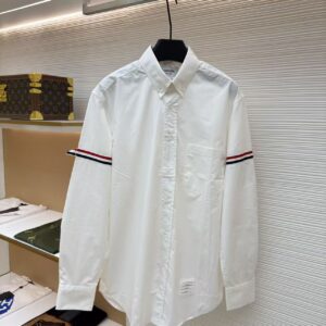 Thom Browne White Cotton Grosgrain Armband Shirt