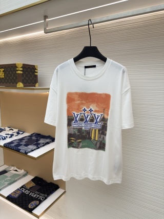 Men's Louis Vuitton White Lovers Graphic T-Shirt