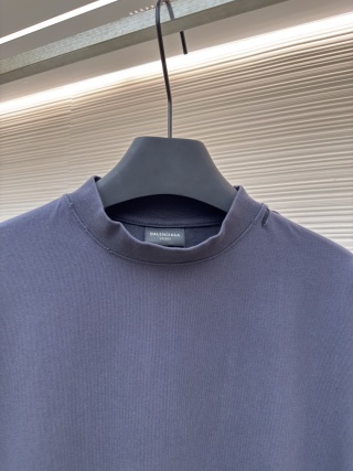 Men's Balenciaga Dark Navy Tape Logo T-Shirt - Image 2