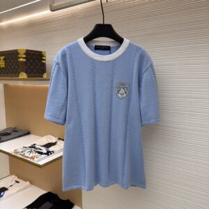 Louis Vuitton Light Blue Cotton Knit T-Shirt