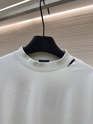 Men's Balenciaga White Tape Logo T-Shirt - Image 3