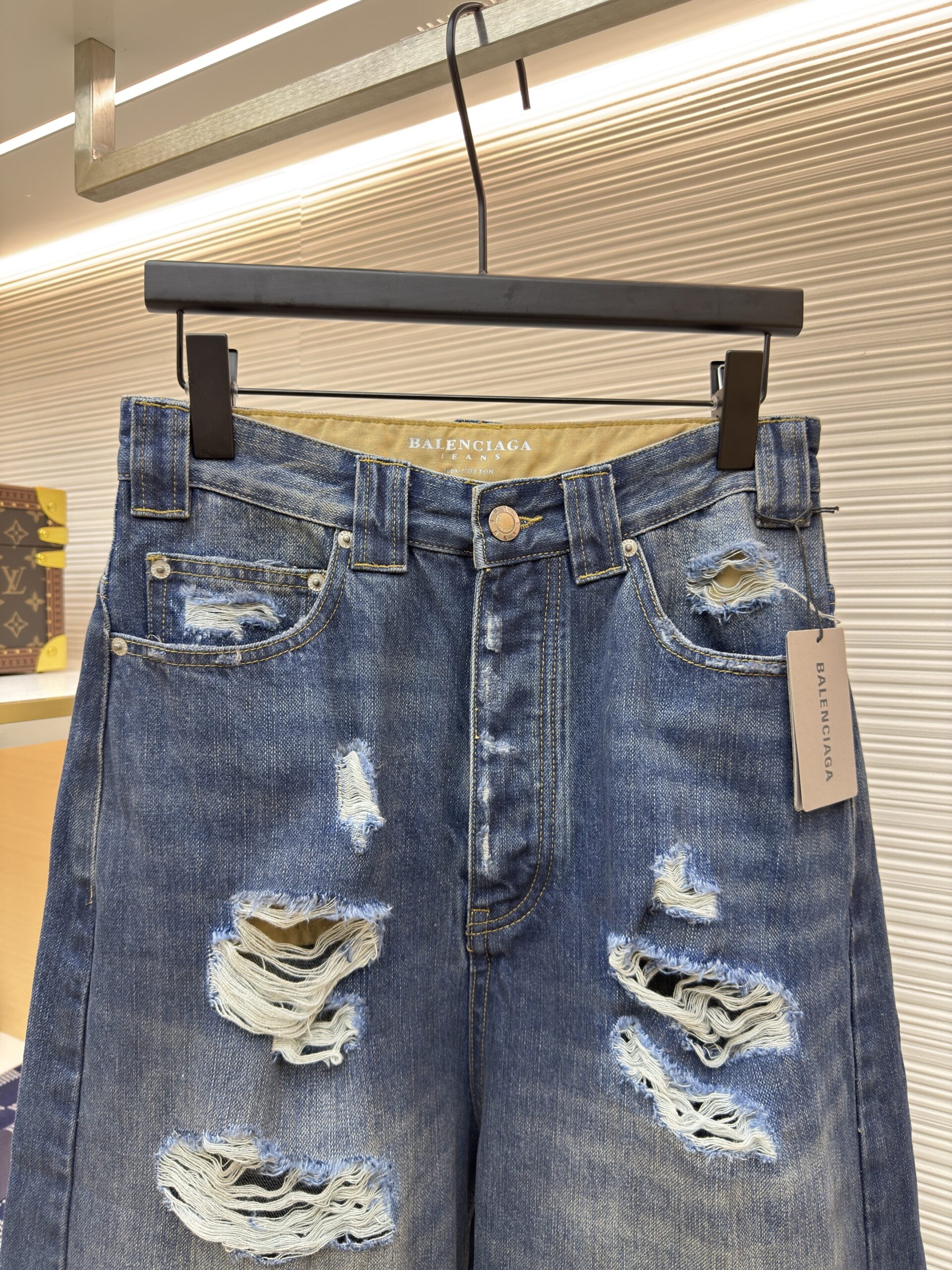 Balenciaga Distressed Wide Leg Jeans - Image 2