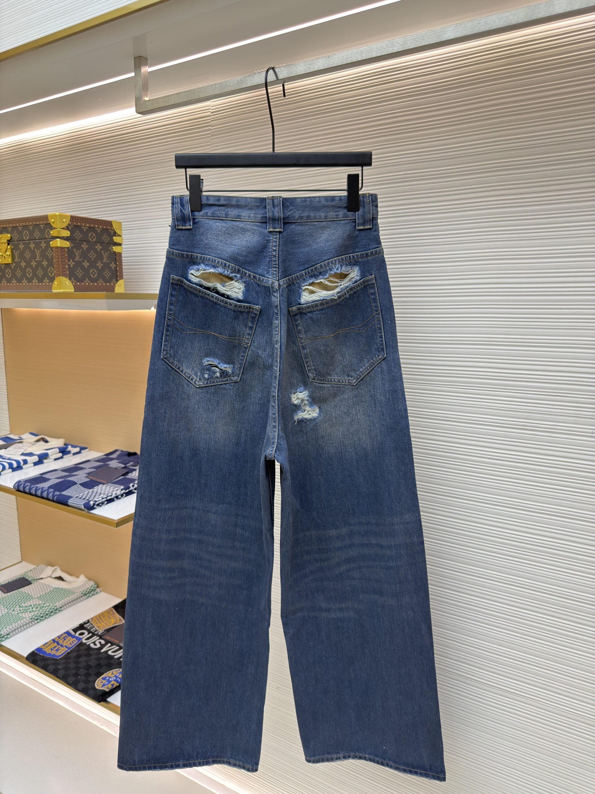 Balenciaga Distressed Wide Leg Jeans - Image 3