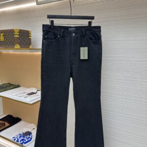 Balenciaga Flared Distressed Black Jeans