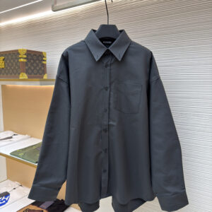 Balenciaga Logo Back Oversized Shirt in Anthracite Grey