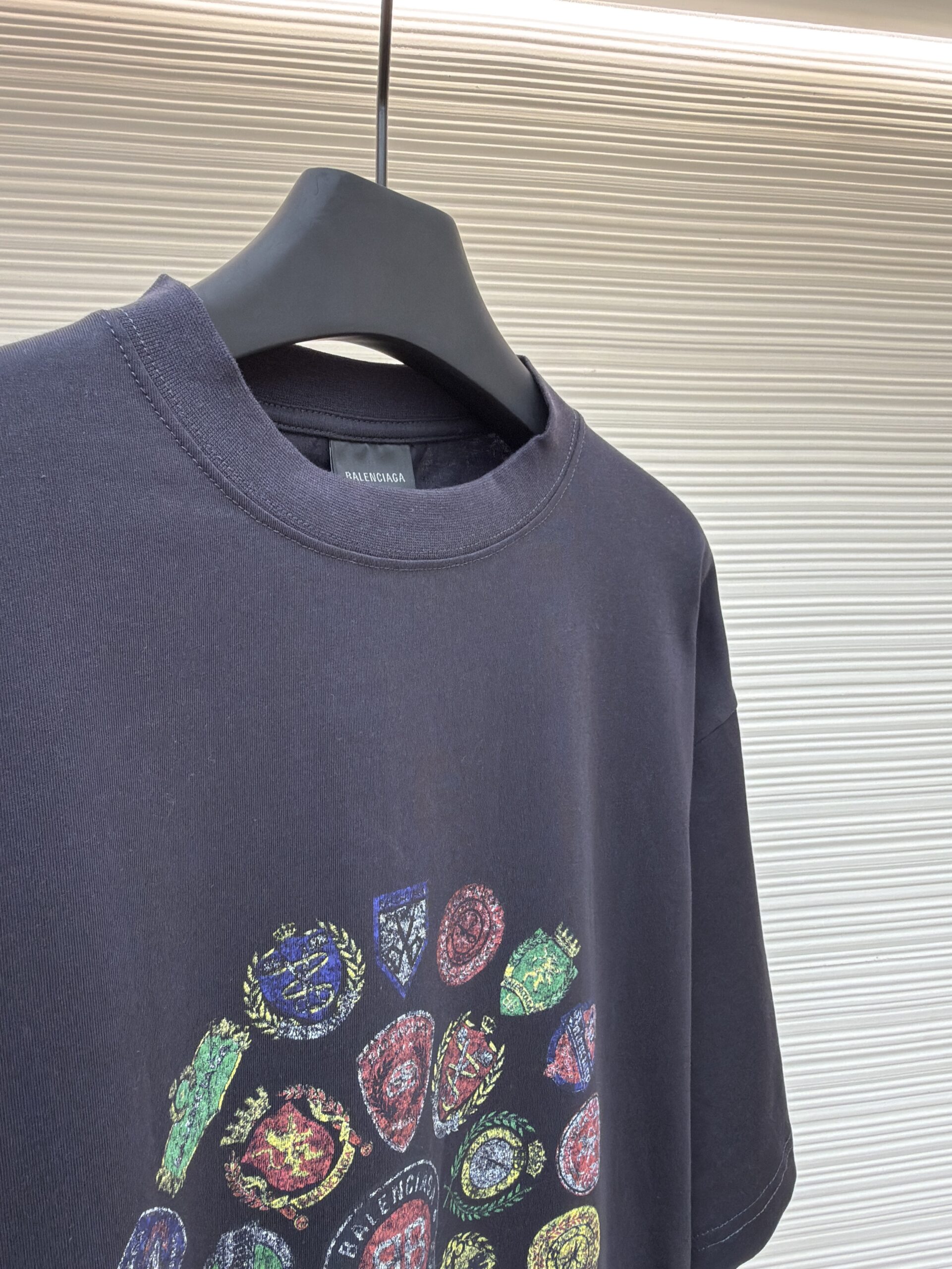 Balenciaga Multi-Crest Oversized Graphic T-Shirt - Image 3