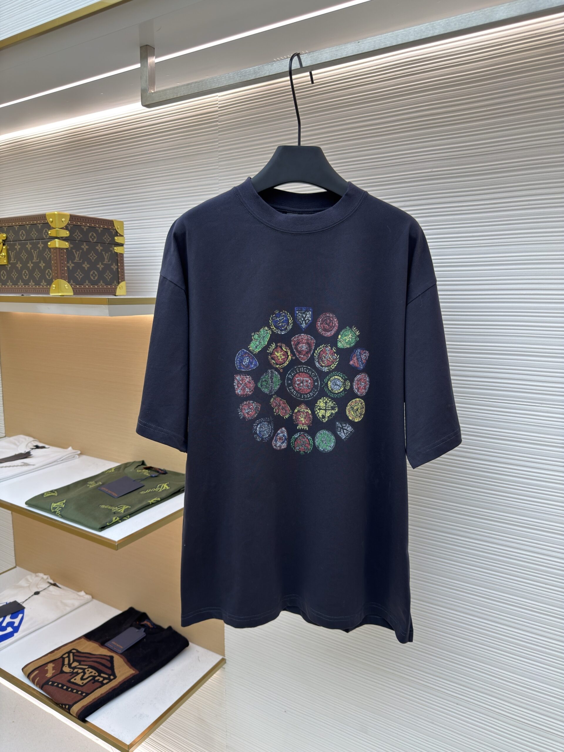 Balenciaga Multi-Crest Oversized Graphic T-Shirt