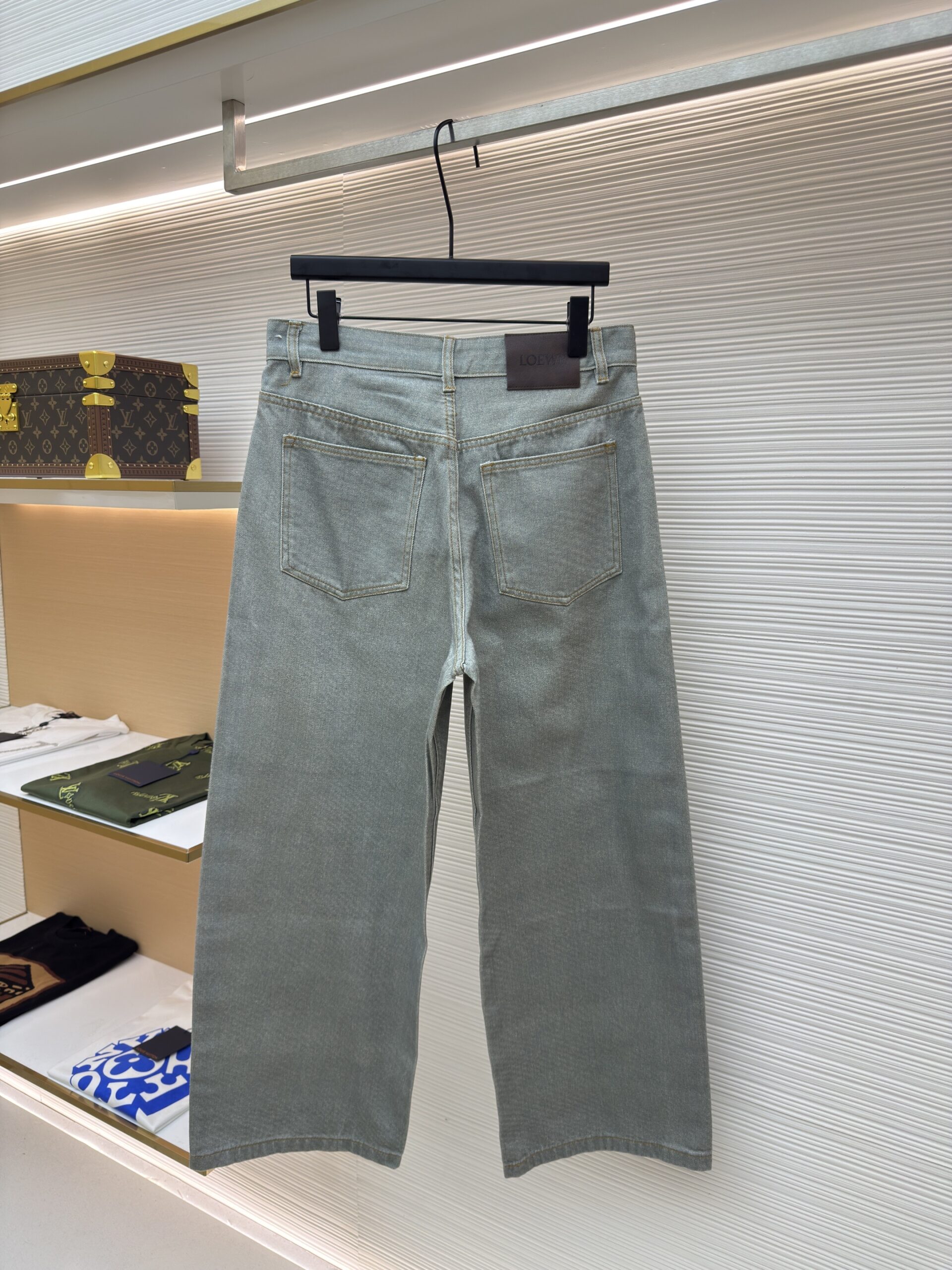 Burberry Check Baggy Denim Jeans Blue - Image 3