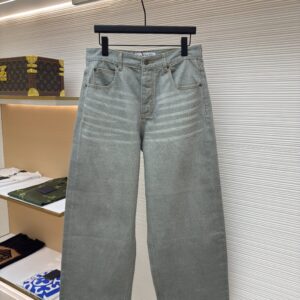 Burberry Check Baggy Denim Jeans Blue