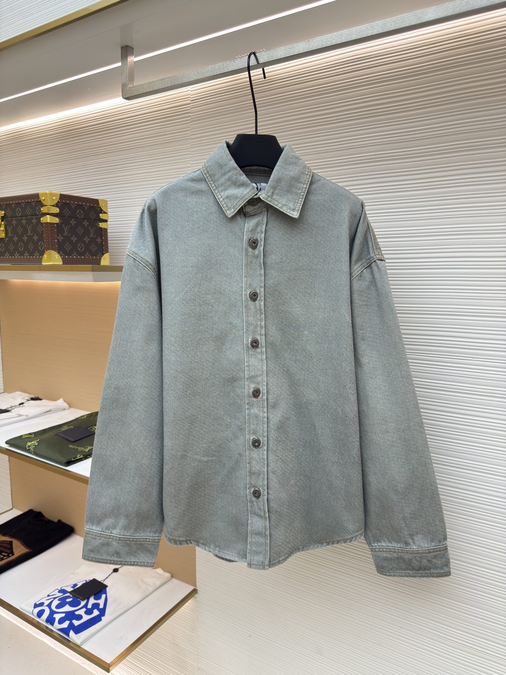 Burberry Vintage Check Denim Jacket Blue