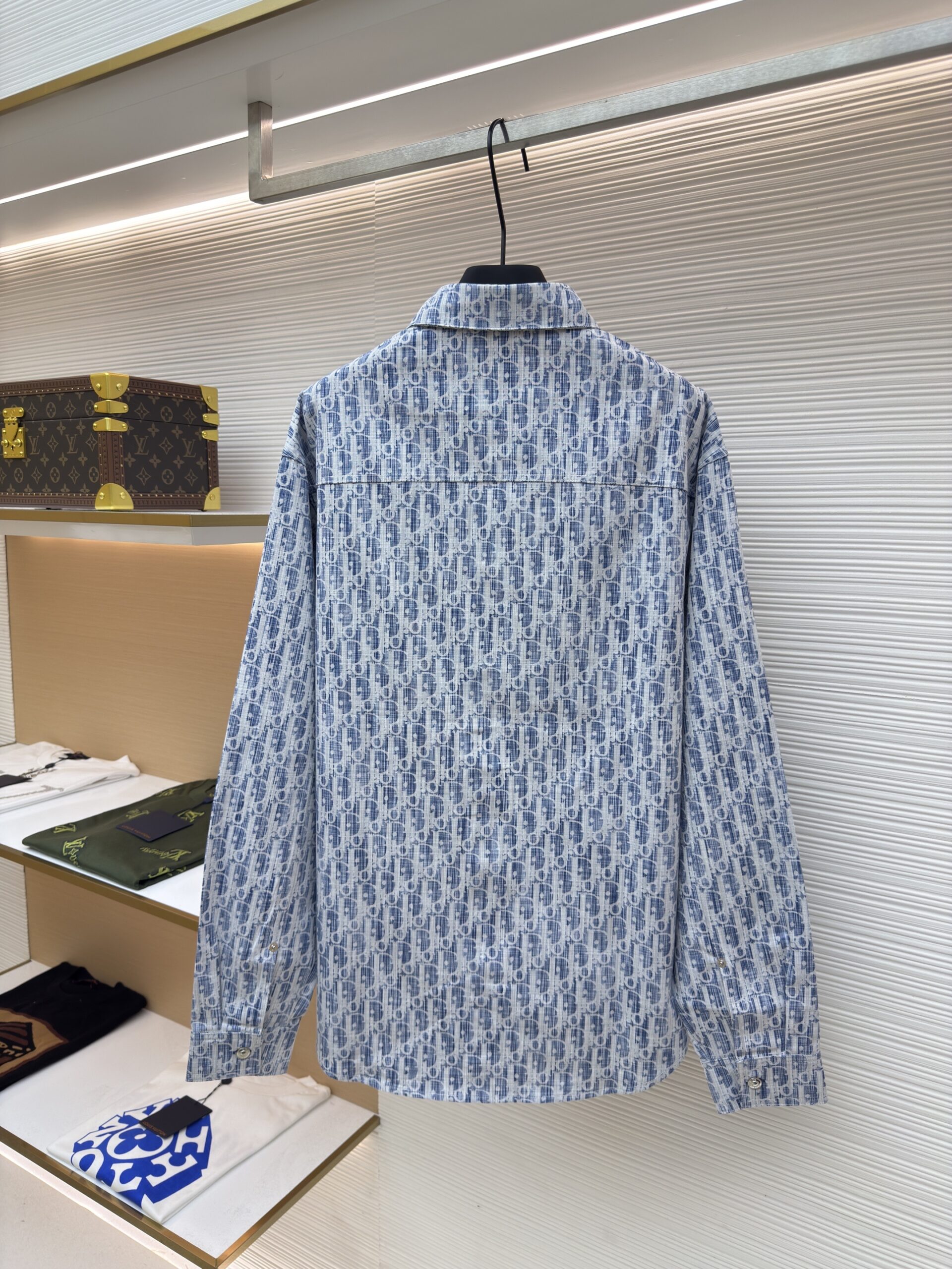 Christian Dior Oblique Overshirt Blue Denim - Image 3