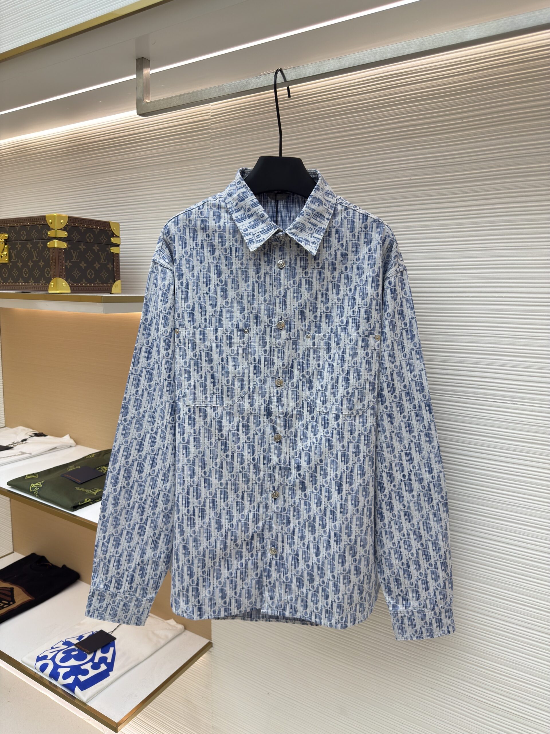 Christian Dior Oblique Overshirt Blue Denim