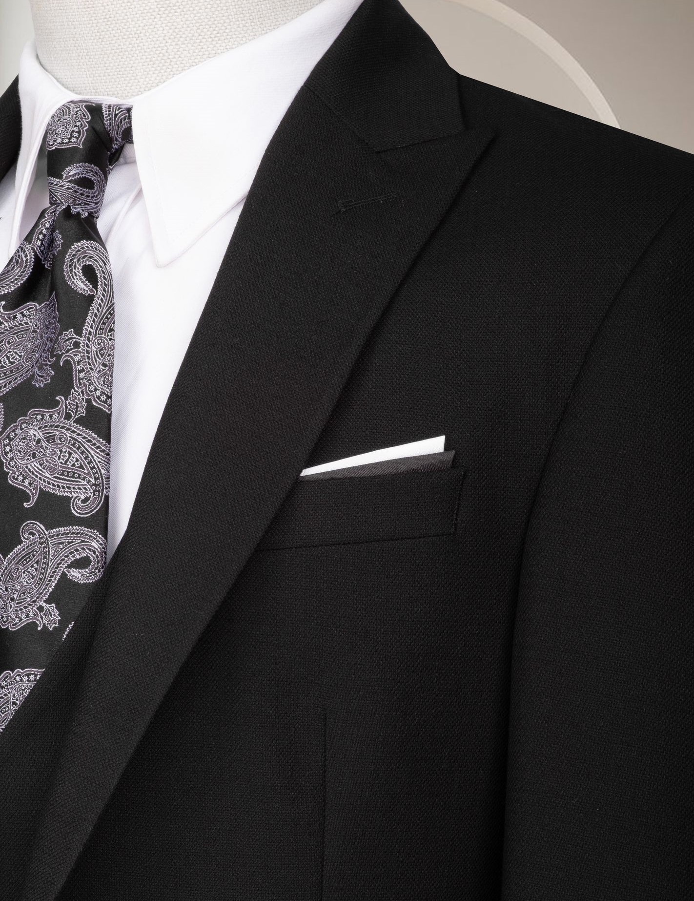 Men's Black Three-Piece Single-Breasted Suit - Image 3