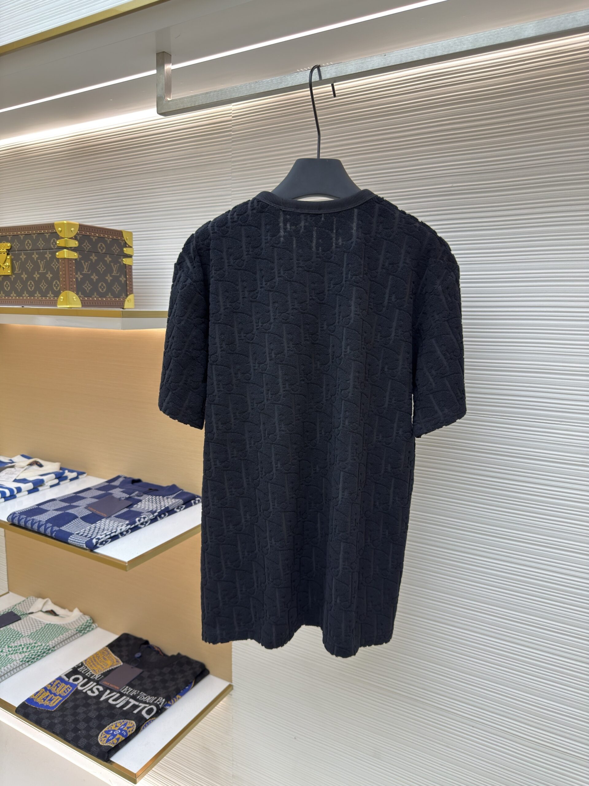 Dior Oblique All-Over Jacquard Knit Tee – Obsidian Black - Image 3