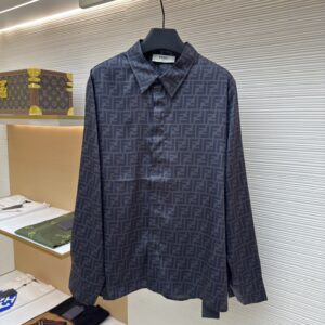 Fendi FF Monogram Tobacco Silk-Finish Shirt