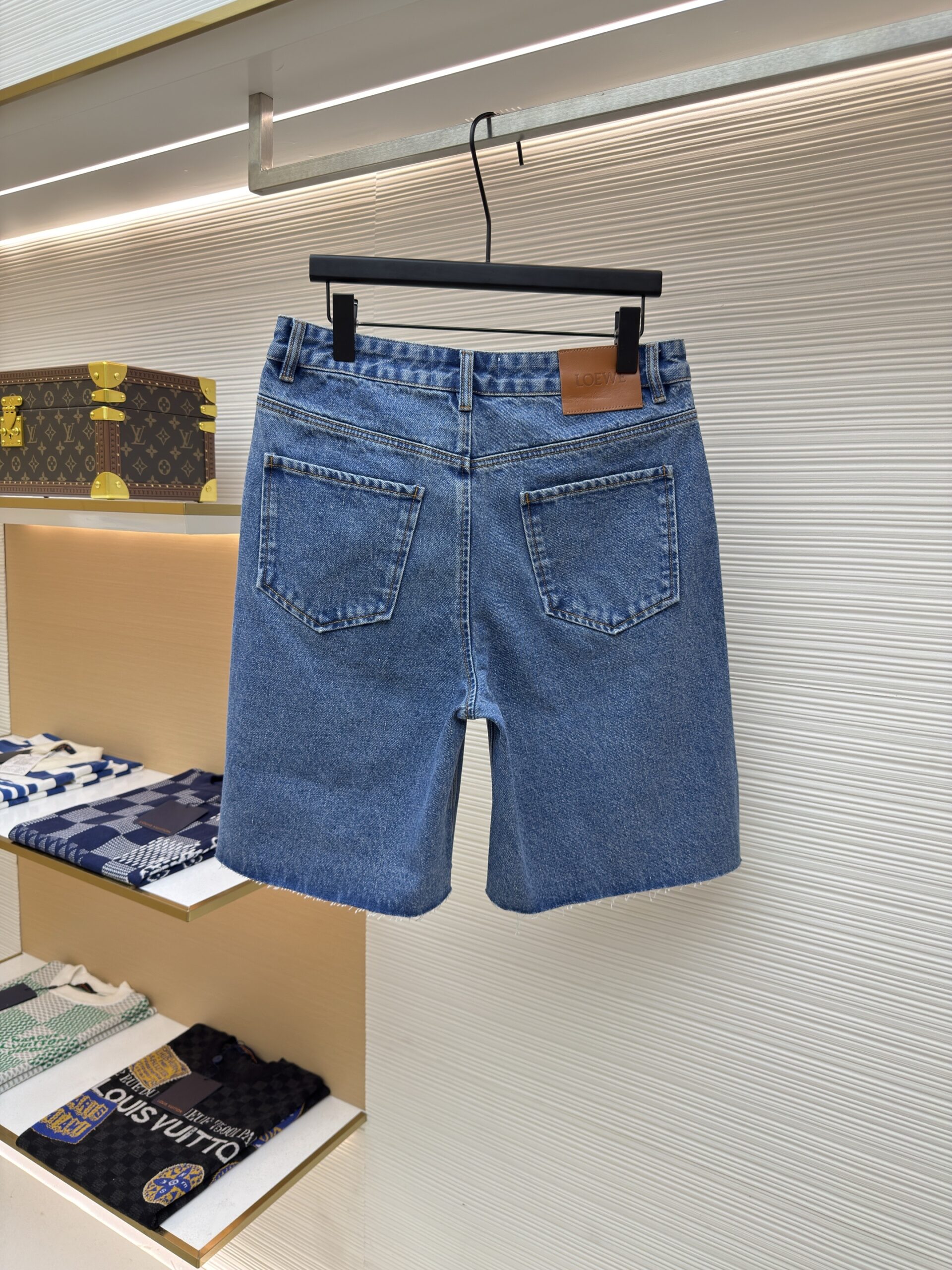 Loewe Anagram Embroidered Denim Shorts - Image 3