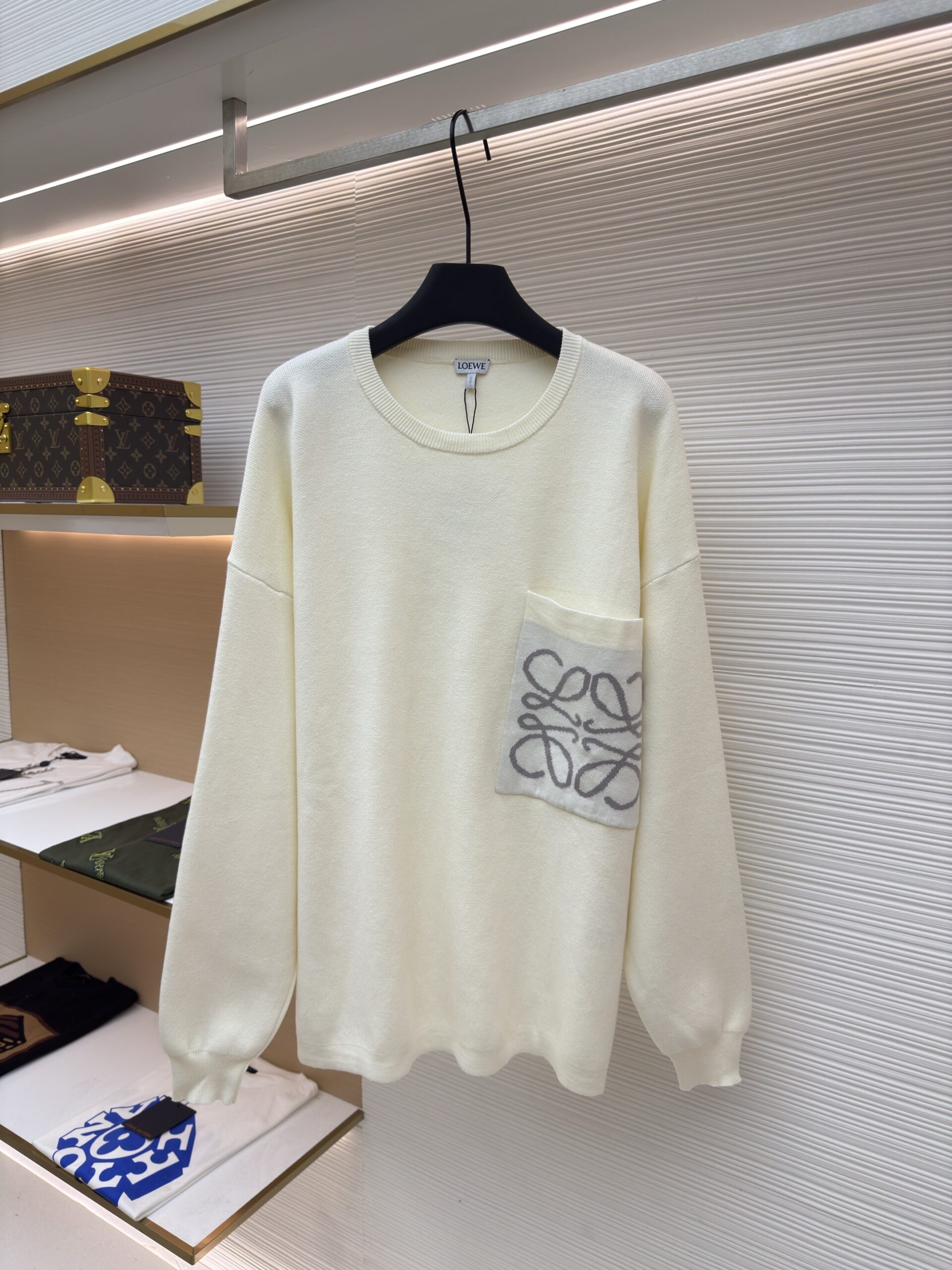 Loewe Anagram Pocket Oversized Jumper Cream