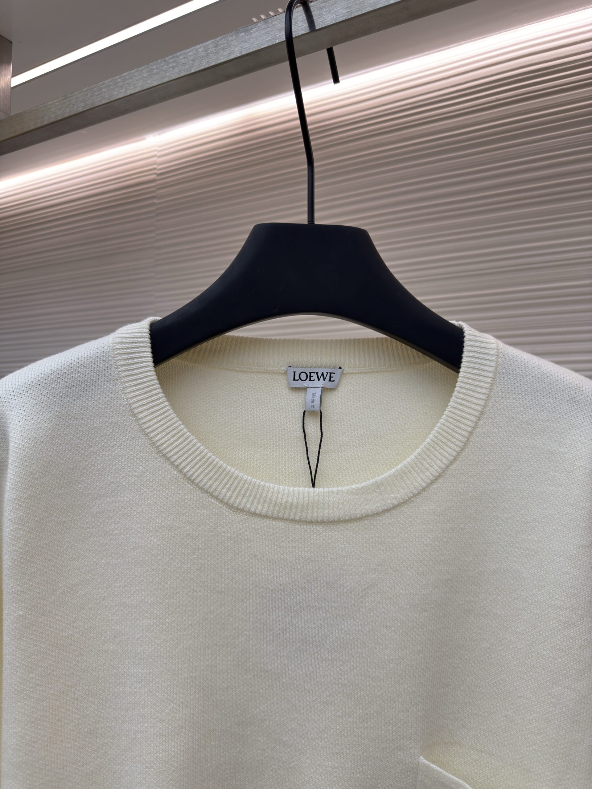 Loewe Anagram Pocket Oversized Jumper Cream - Image 3