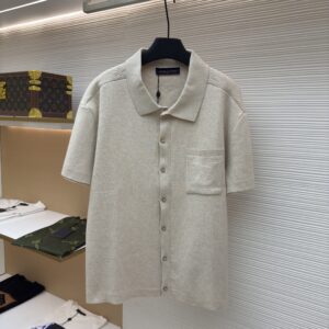 Louis Vuitton Beige Relaxed Fit Monogram Knit Shirt