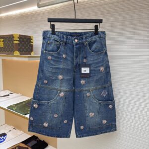 Louis Vuitton Crystal Snowflake Denim Shorts
