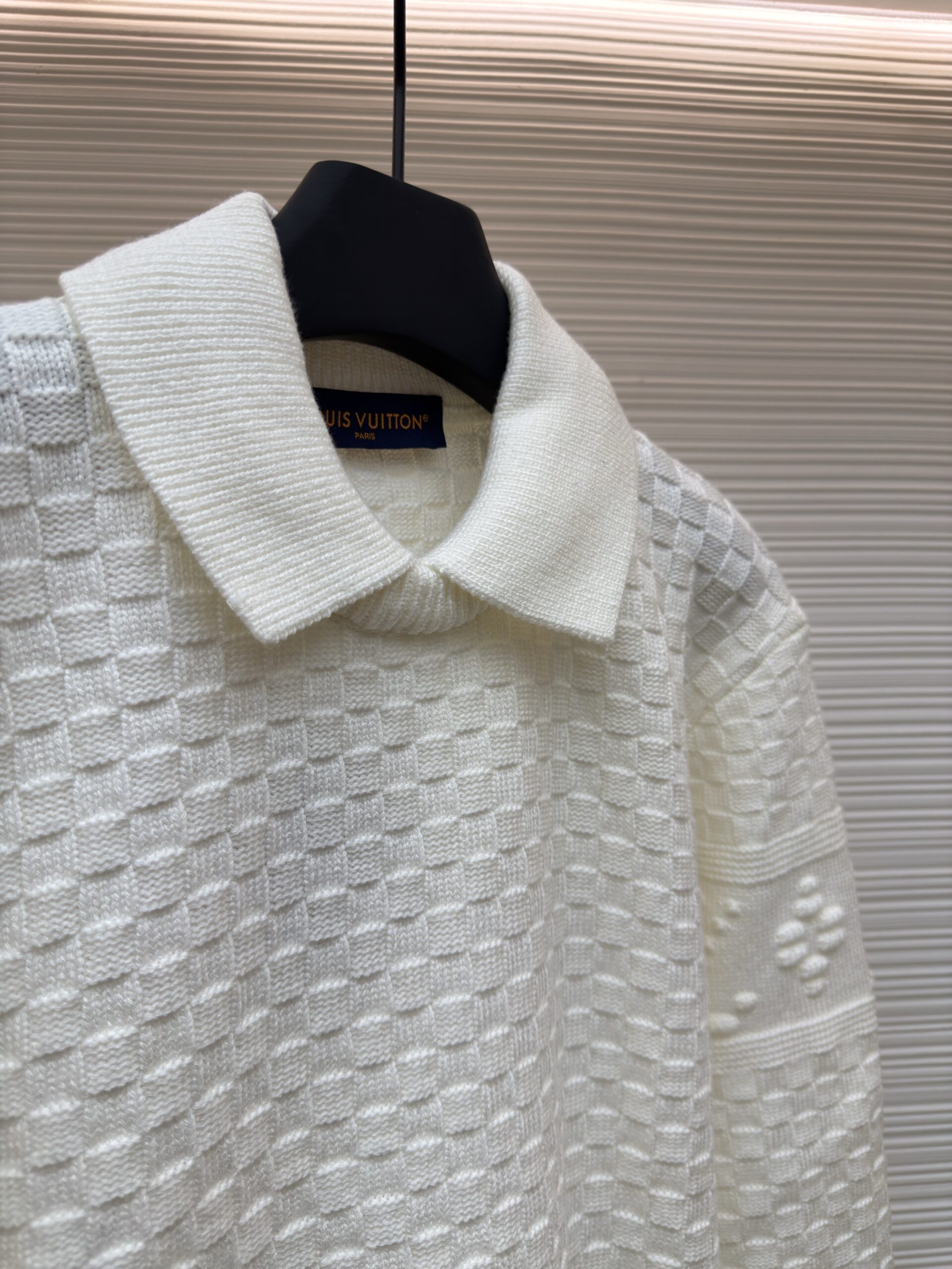 Louis Vuitton Damier Monogram Textured Polo Jumper - Image 2