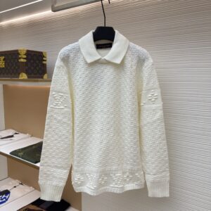 Louis Vuitton Damier Monogram Textured Polo Jumper