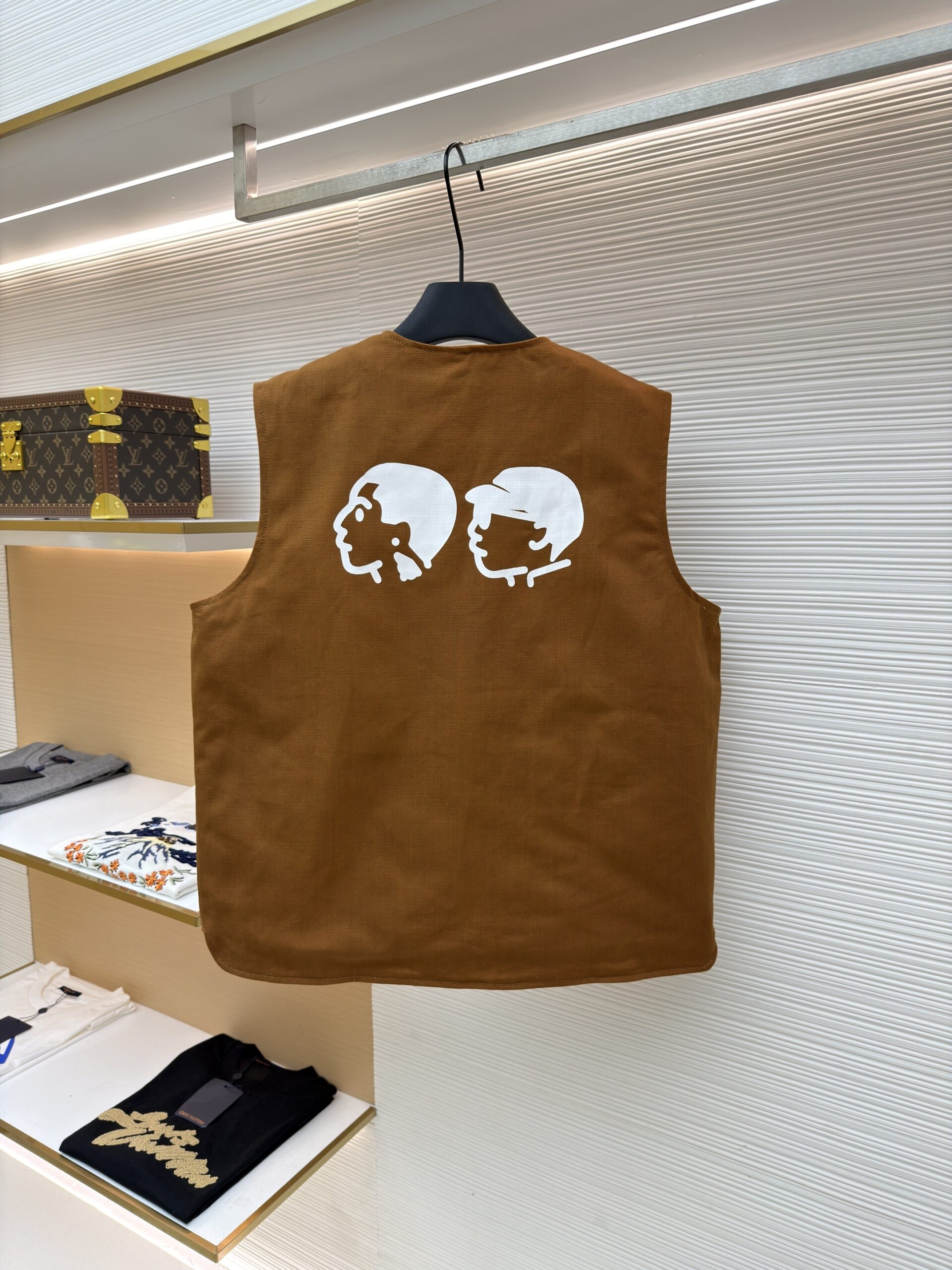 Louis Vuitton Monogram Pearl Embellished Brown Workwear Vest - Image 3