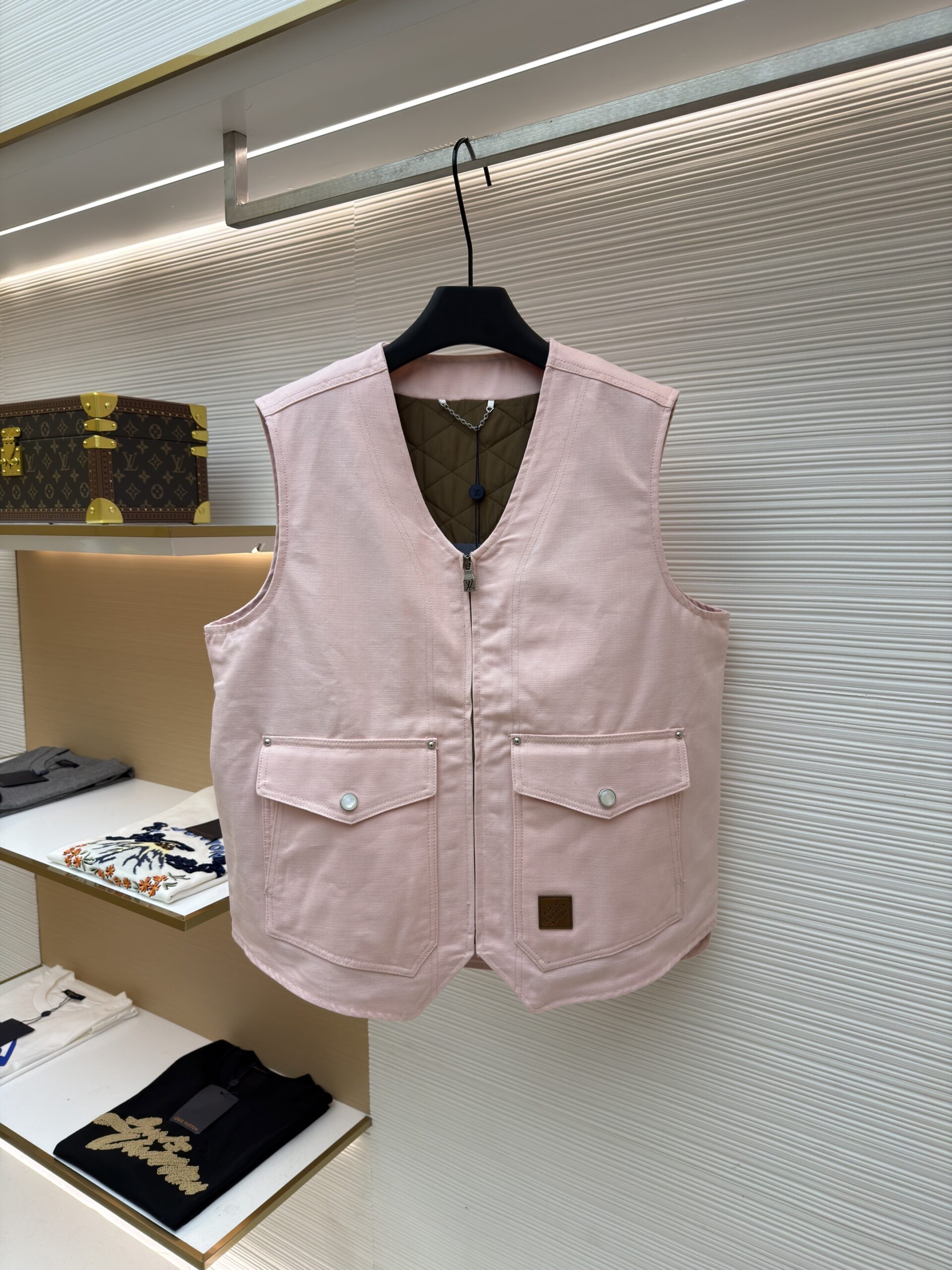 Louis Vuitton Monogram Pearl Embellished Pink Workwear Vest