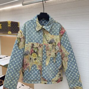 Louis Vuitton Monogram Tapestry Floral Denim Jacket
