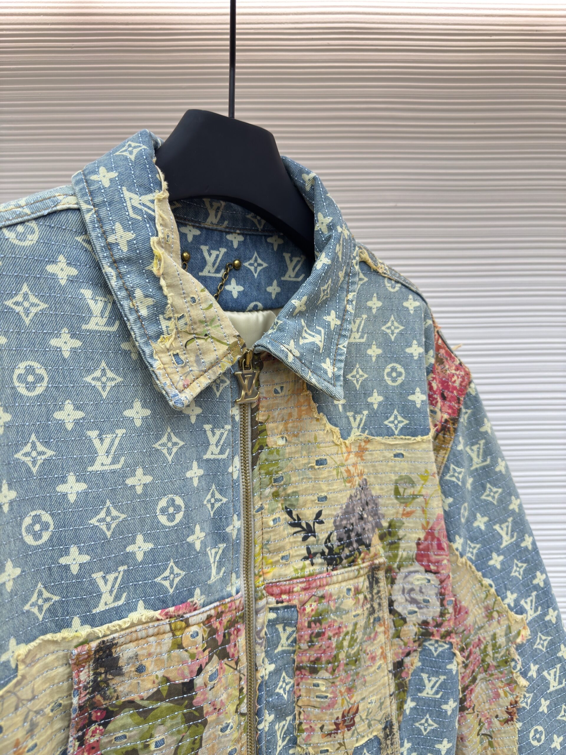 Louis Vuitton Monogram Tapestry Floral Denim Jacket - Image 3