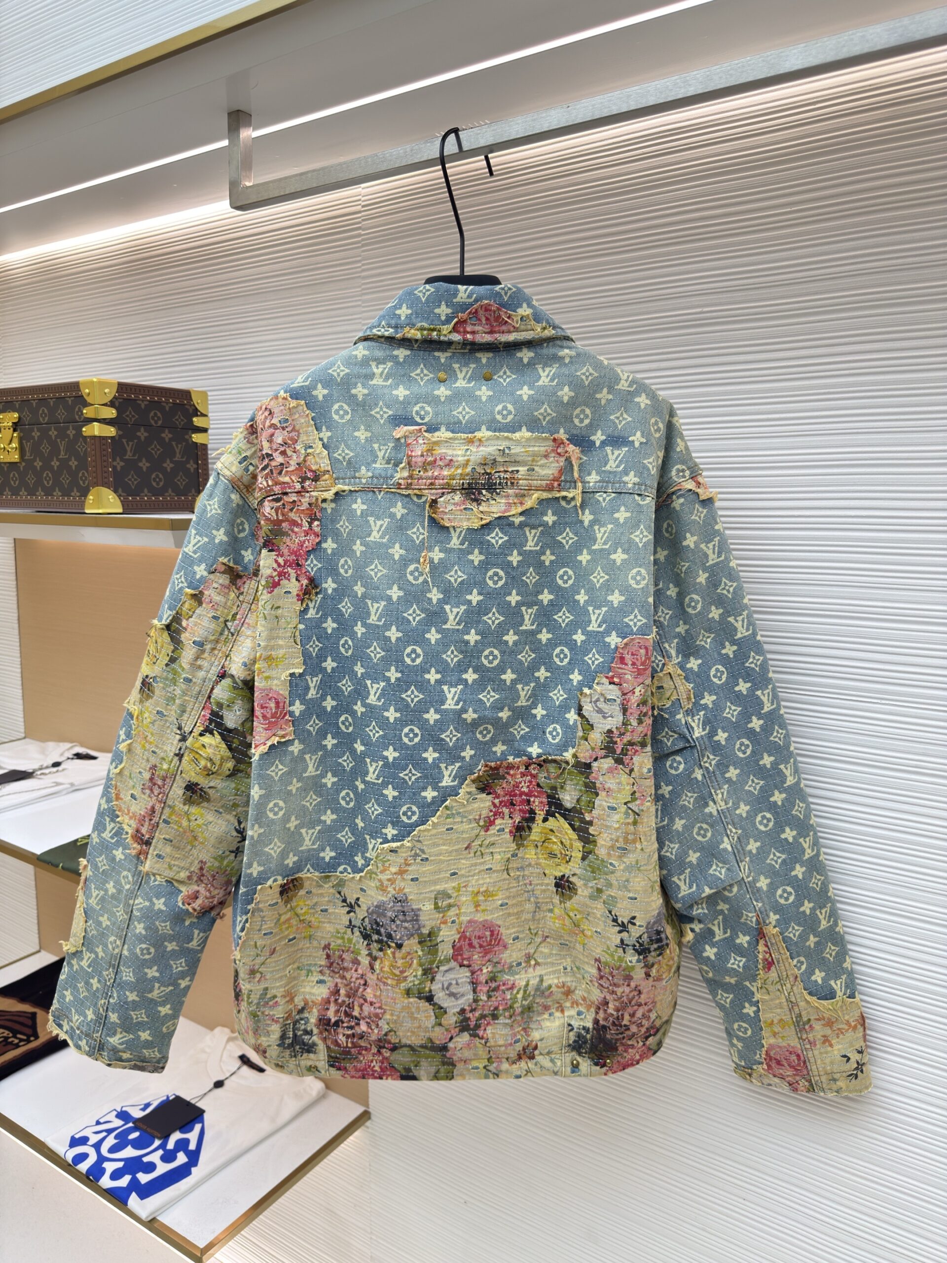 Louis Vuitton Monogram Tapestry Floral Denim Jacket - Image 4