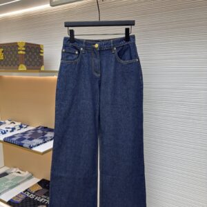 Louis Vuitton Monogram Turn-Up Wide-Leg Jeans