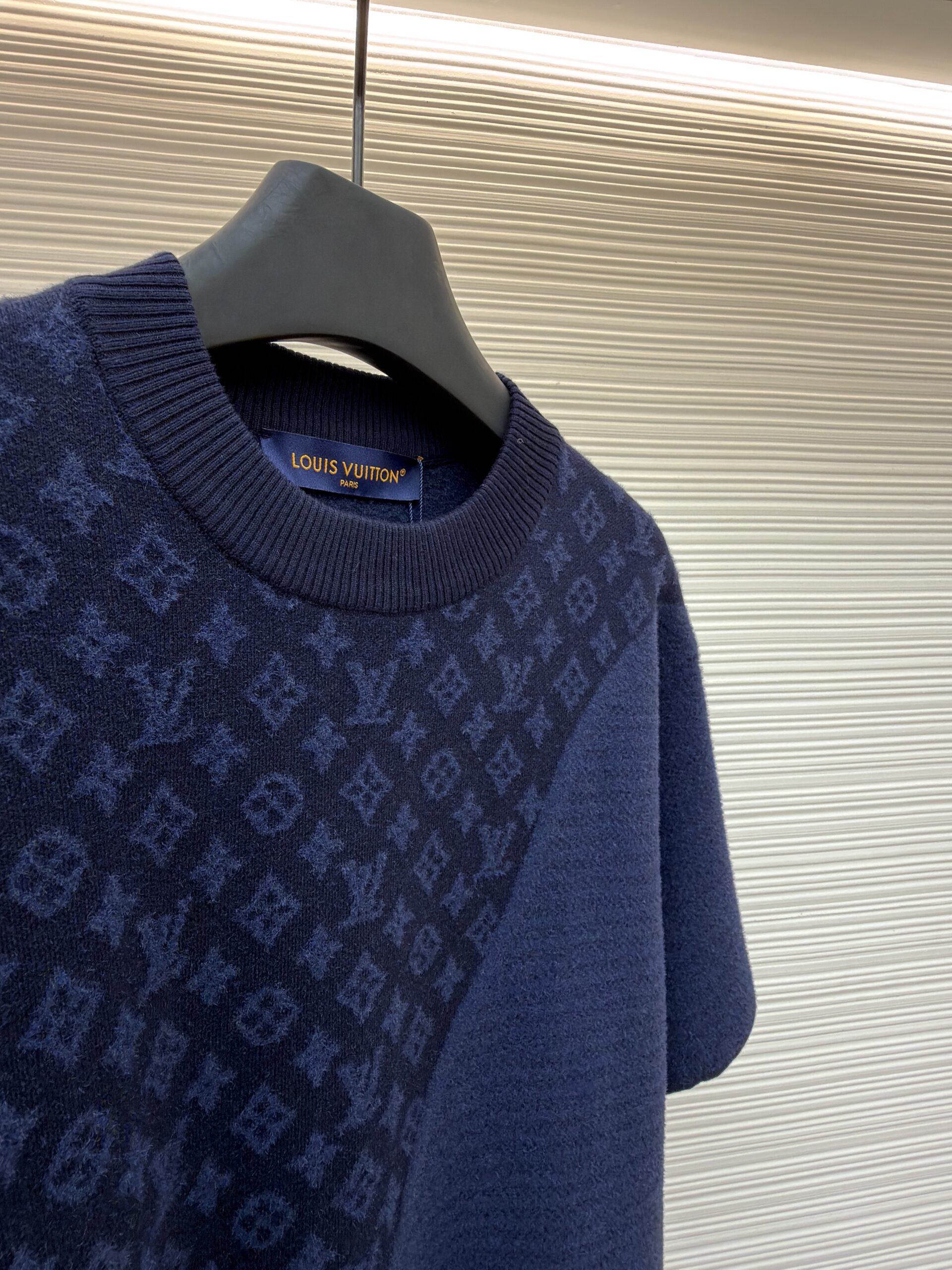 Louis Vuitton Monogram Wave Navy Knit T-Shirt - Image 5