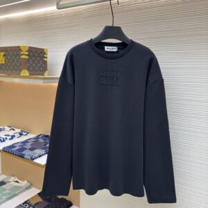 Miu Miu Embroidered Logo Cotton Sweatshirt