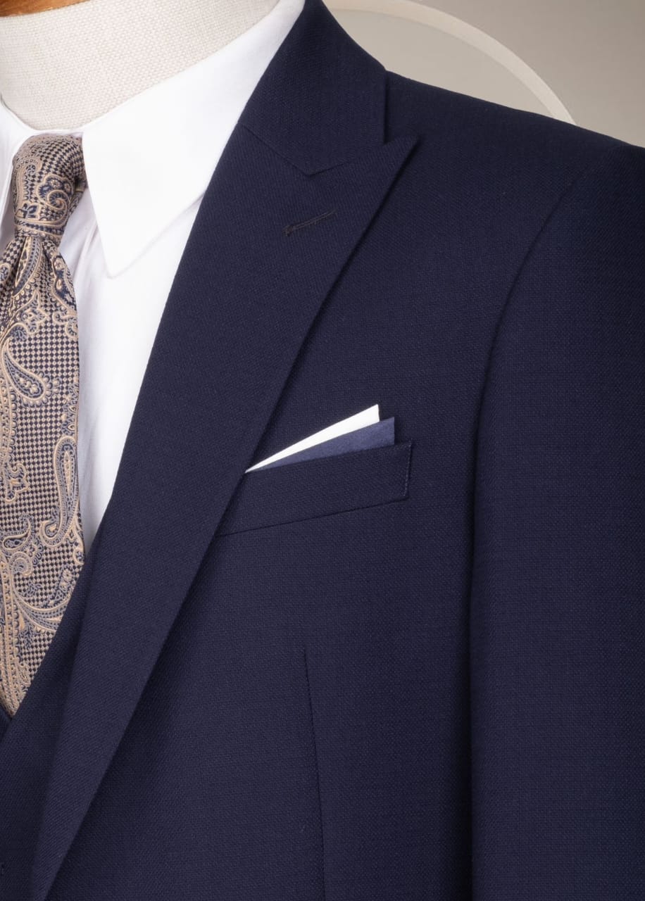 Men's Navy Blue Three Piece Suit - Image 3