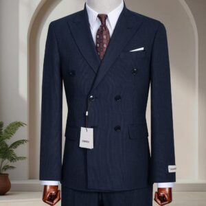 Men's Navy Blue Double Breasted Suit