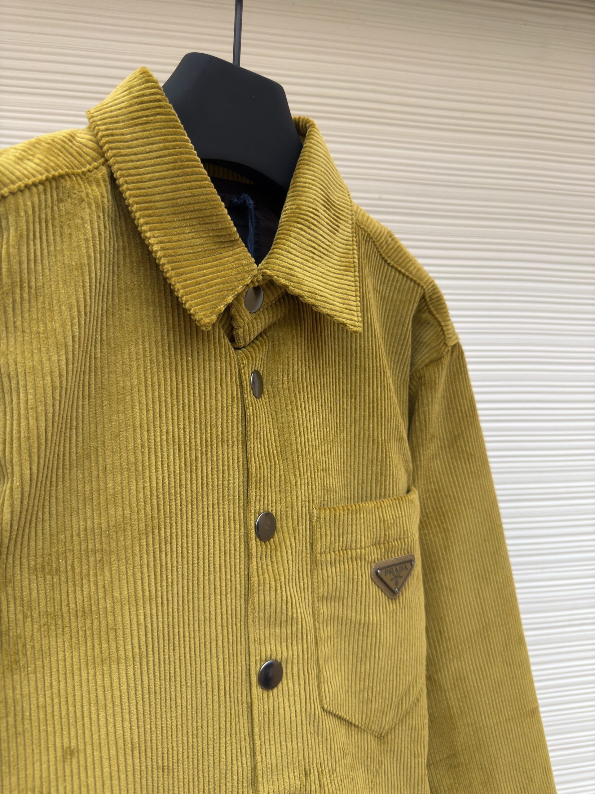Prada Corduroy Overshirt in Mustard Yellow - Image 4