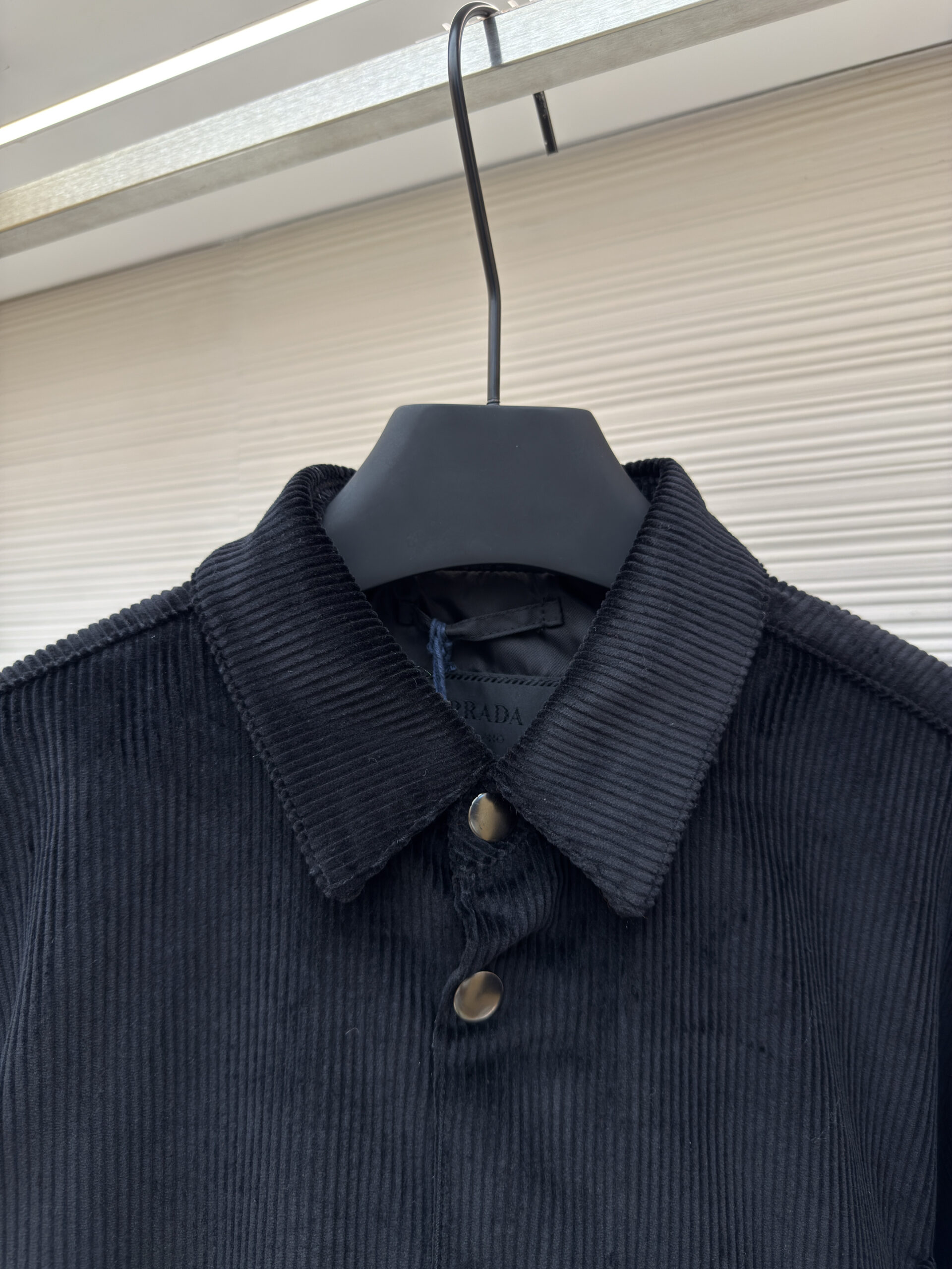 Prada Midnight Black Corduroy Overshirt - Image 5