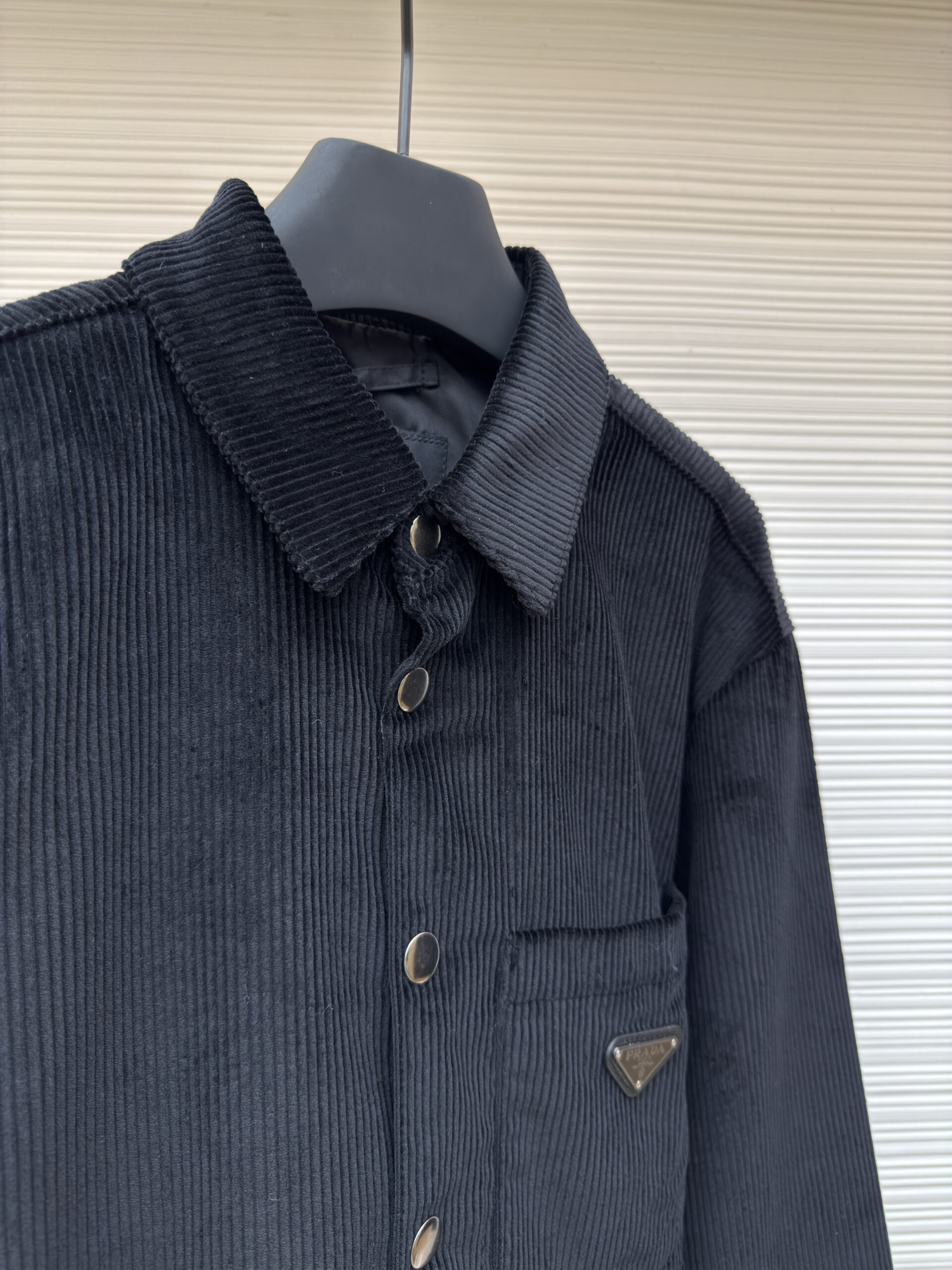 Prada Midnight Black Corduroy Overshirt - Image 3