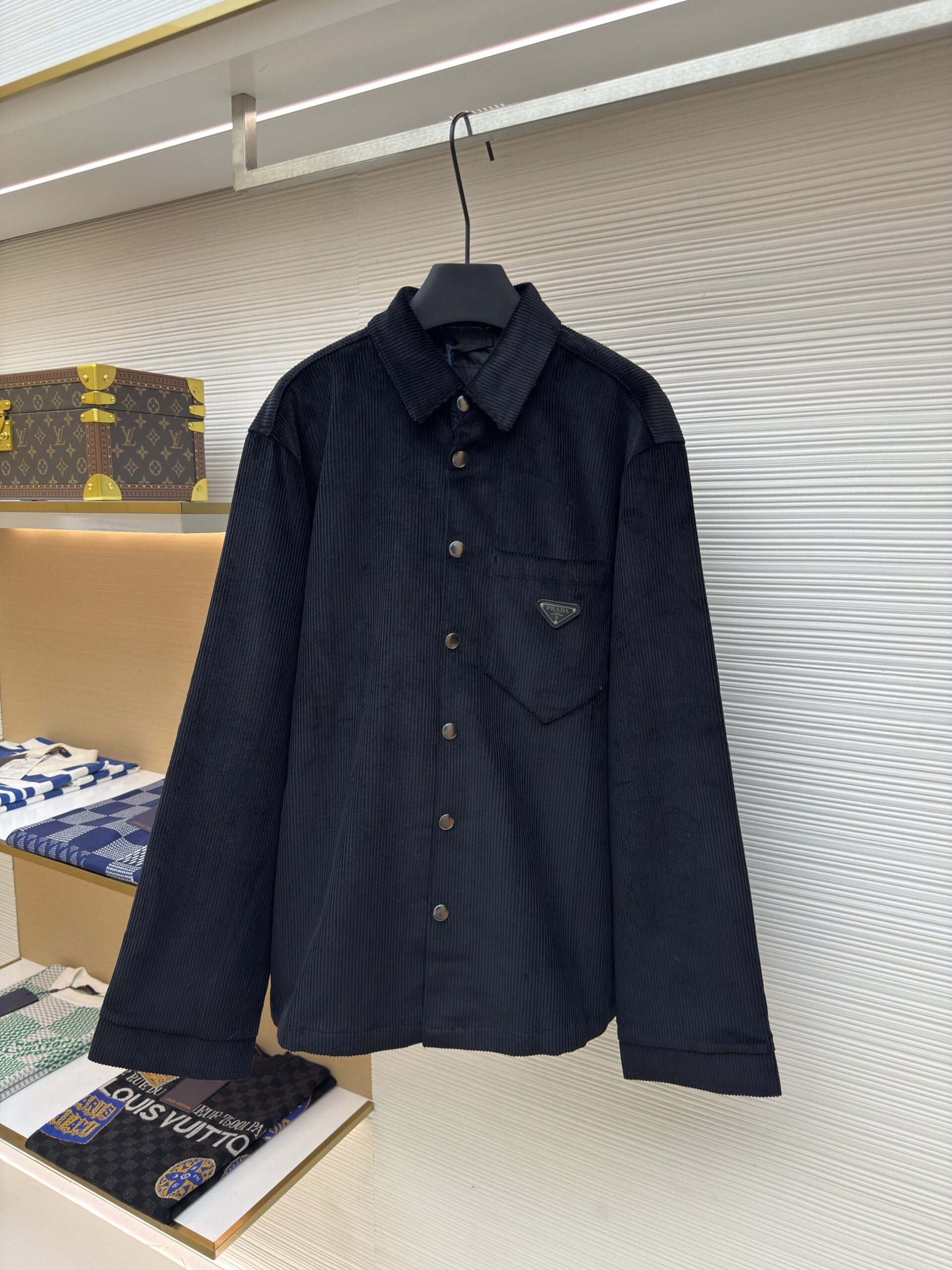 Prada Midnight Black Corduroy Overshirt