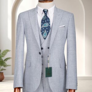 Premium Arctic Blue Three-Piece Suit