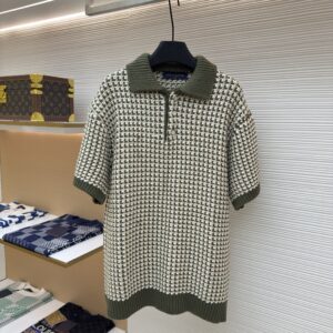Men's Louis Vuitton Green Knit Polo Shirt