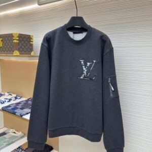 Men's Louis Vuitton Charcoal Grey Patch Sweatshirt