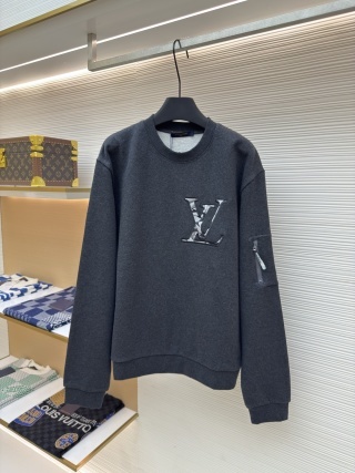 Men's Louis Vuitton Charcoal Grey Patch Sweatshirt