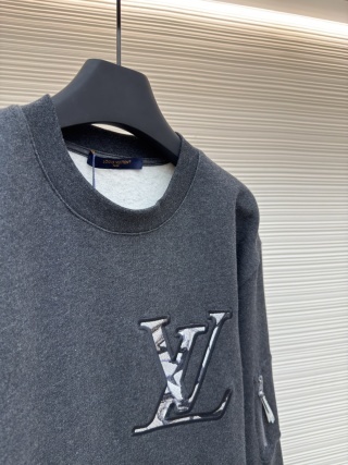 Men's Louis Vuitton Charcoal Grey Patch Sweatshirt